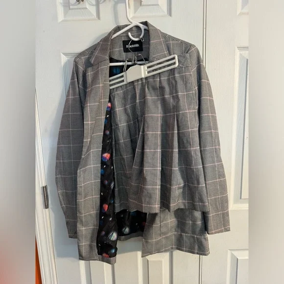 PLAID BLACK BLAZER - Picture 6 of 10